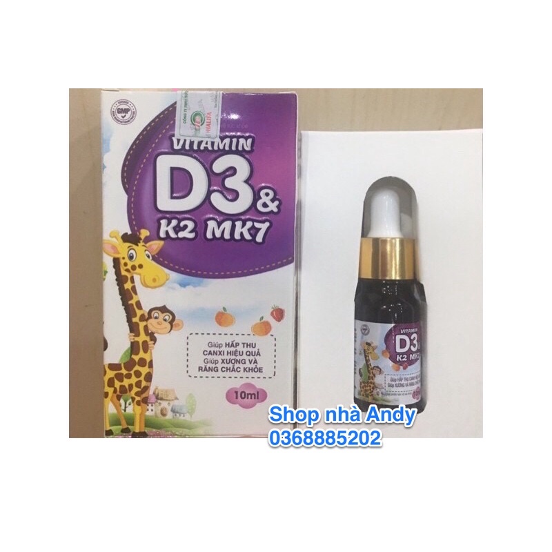 [Chính hãng] Vitamin D3 &amp; K2 Mk7 nhỏ giọt (lọ 10ml)