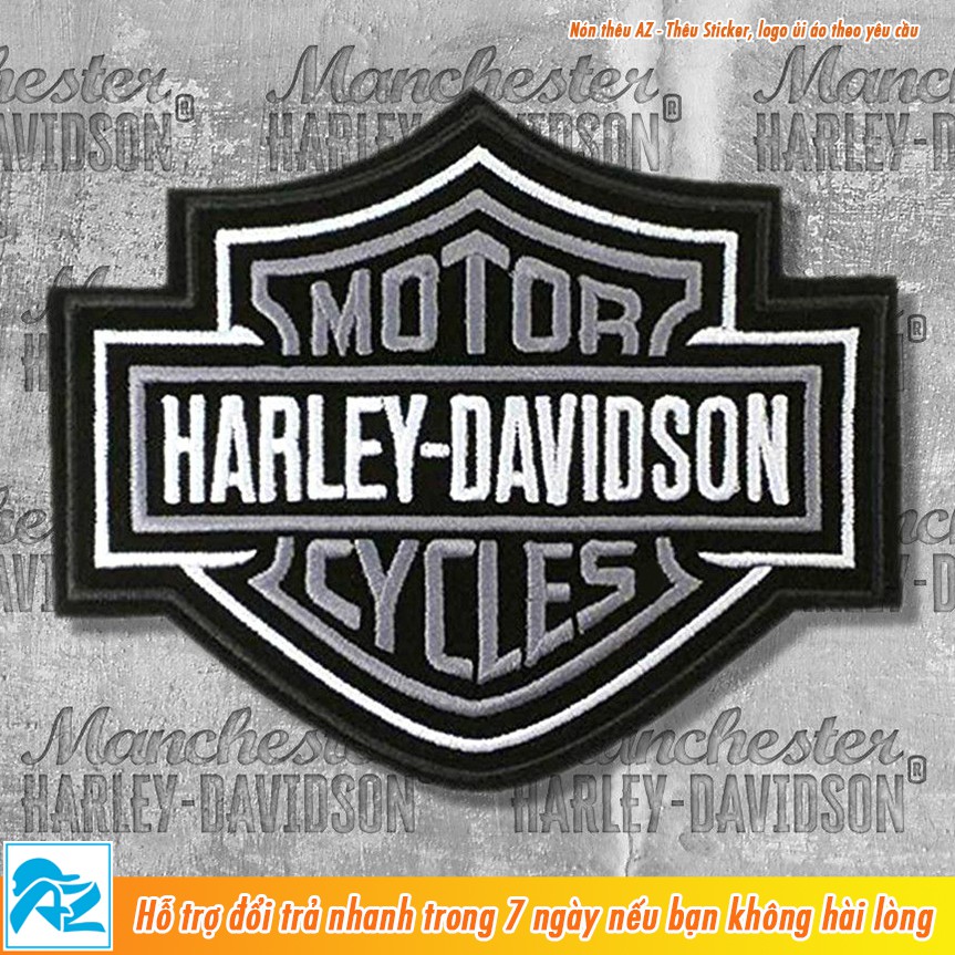 Patch ủi thêu logo Harley Davidson Motor - Sticker Logo ủi quần áo balo S103