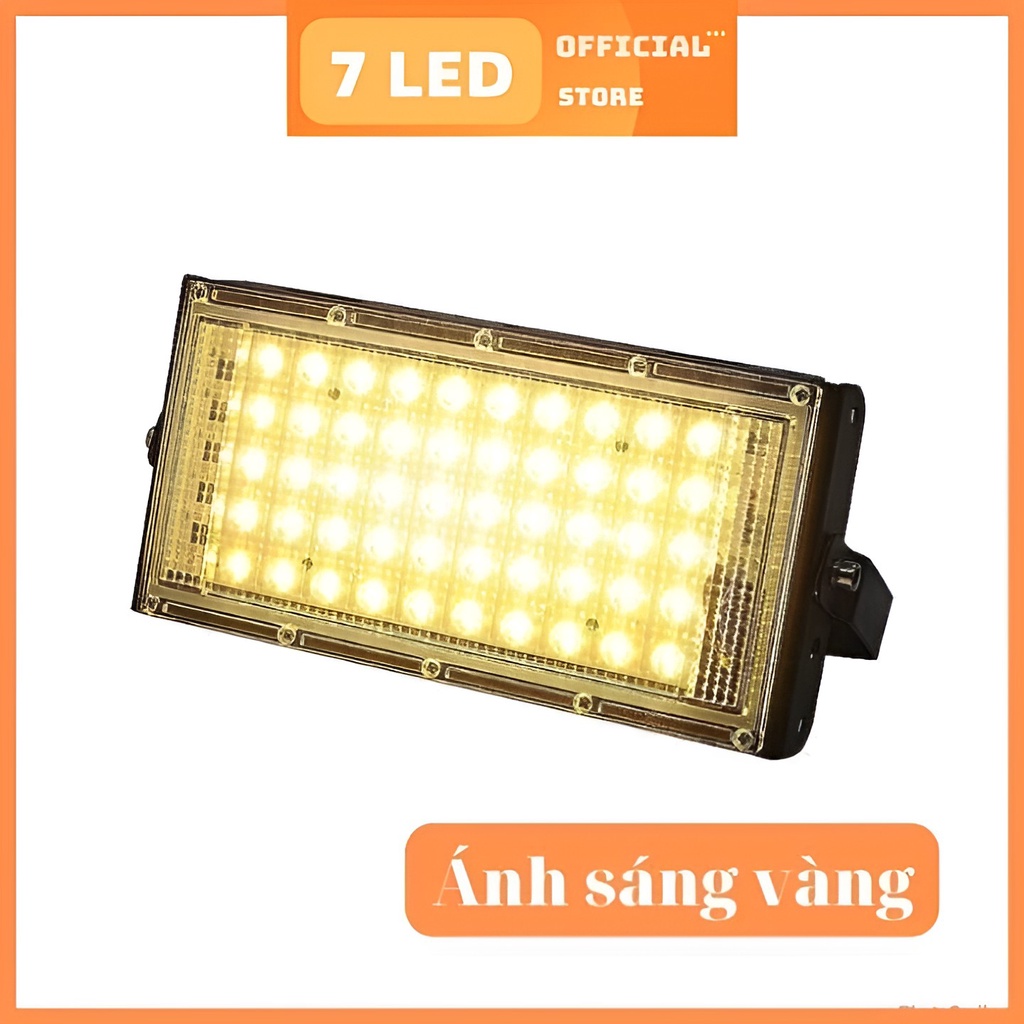 Đèn Led pha 50W siêu sáng 220V - đèn pha led sáng trắng , nháy 7 màu chống nước