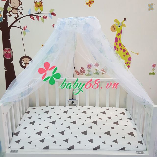 Bộ quây + drap cotton Hàn Quốc 62.5x100cm và bộ mùng xanh