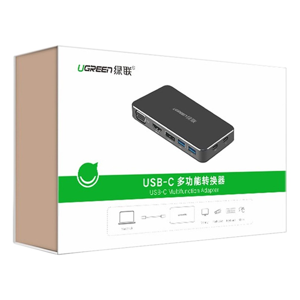 Hub USB Type C To HDMI, VGA, Displayport, Hub USB 3.0, USB-C Ugreen 40872