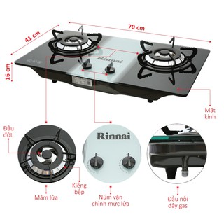 Bếp gas âm RINNAI RVB-2BG(W)N
