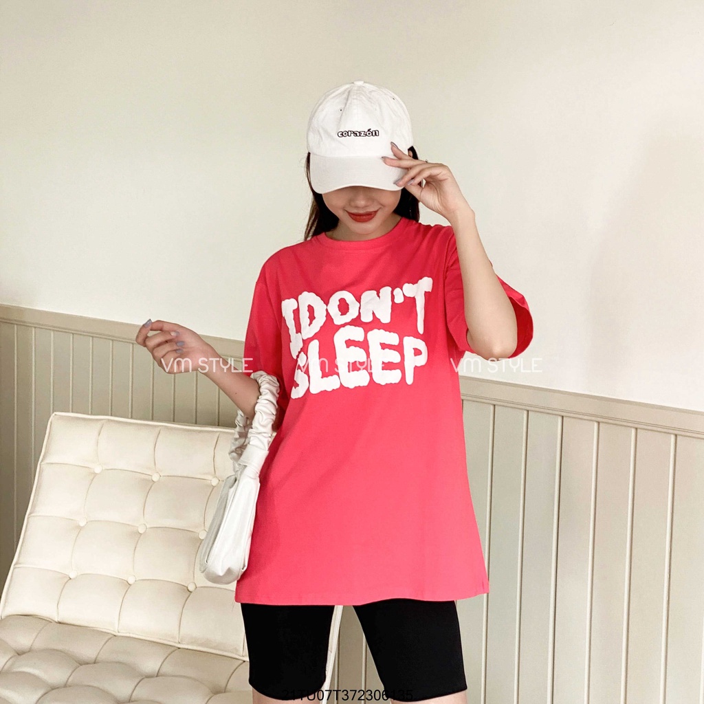 Áo thun nữ VM STYLE unisex tay ngắn, áo phông đẹp đi học in I don't sleep 123 ulzzang 21TU07T372306