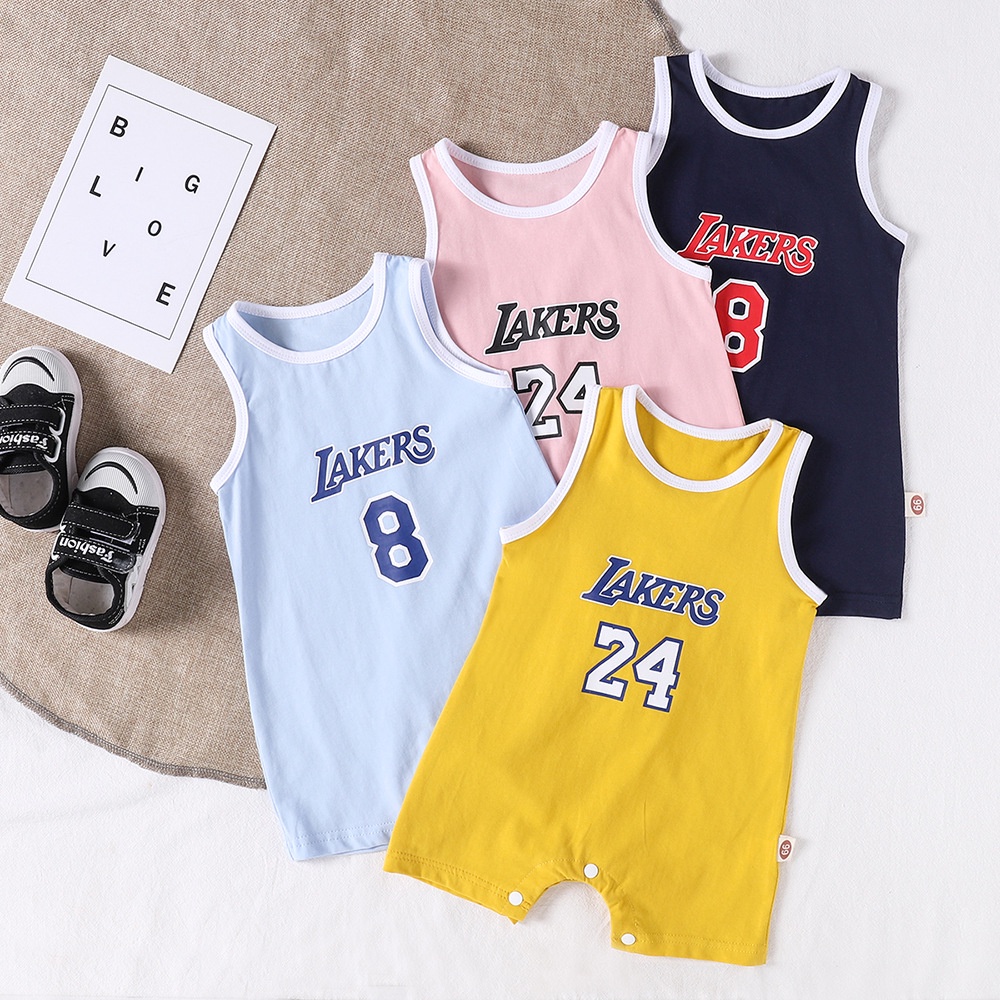 Bộ áo liền quần sát nách có gân cho bé gái