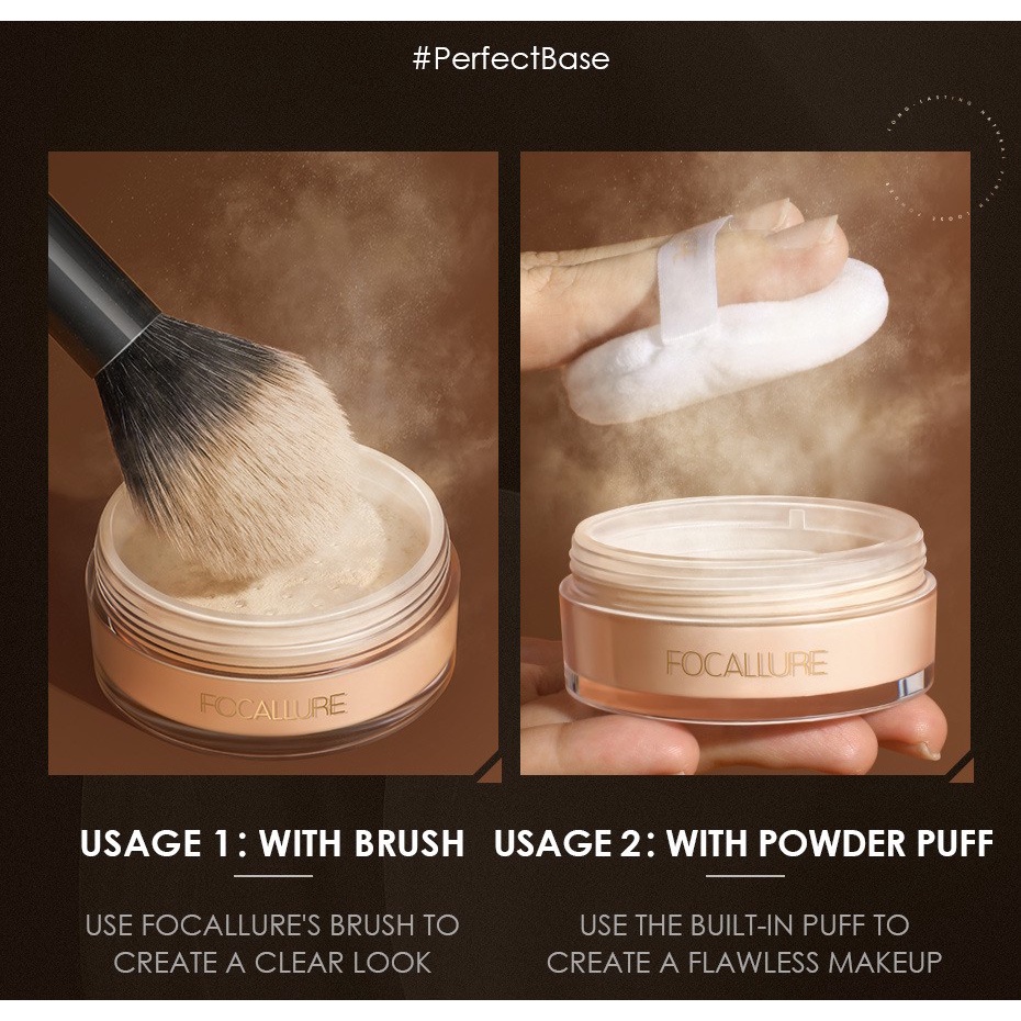 Phấn Phủ Dạng Bột Focallure Giúp Kiểm Soát Dầu Cả Ngày Dài, Cho Lớp Nền Hoàn Hảo Tự Nhiên, Lâu Trôi Cả Ngày Dài