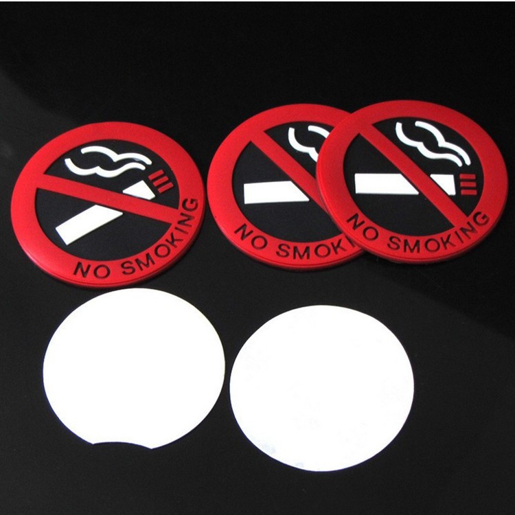 5 Miếng Tem Dán 3D Không Hút Thuốc No Smoking Bằng Cao Su Dán Xe ô Tô Ms-311