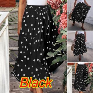 Chân Váy Maxi Lưng Thun Chấm Bi Thời Trang Nữ Tính