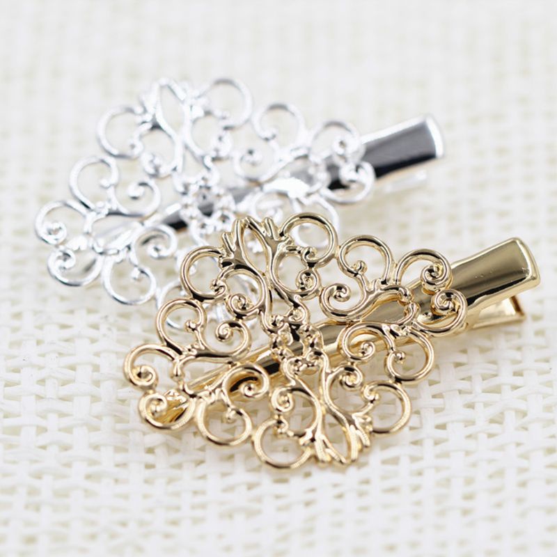 Youyo Kẹp Tóc Mỏ Vịt Họa Tiết Hình Học Rỗng Bằng Kim Loại Cổ Điển Cho Nữ