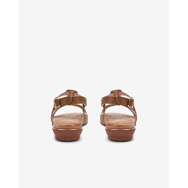 Giày Sandal đế bằng nữ Zucia thiết kế T-strap đính họa tiết  mạ vàng sang trọng đế cao 3cm dễ di chuyển - SHL78