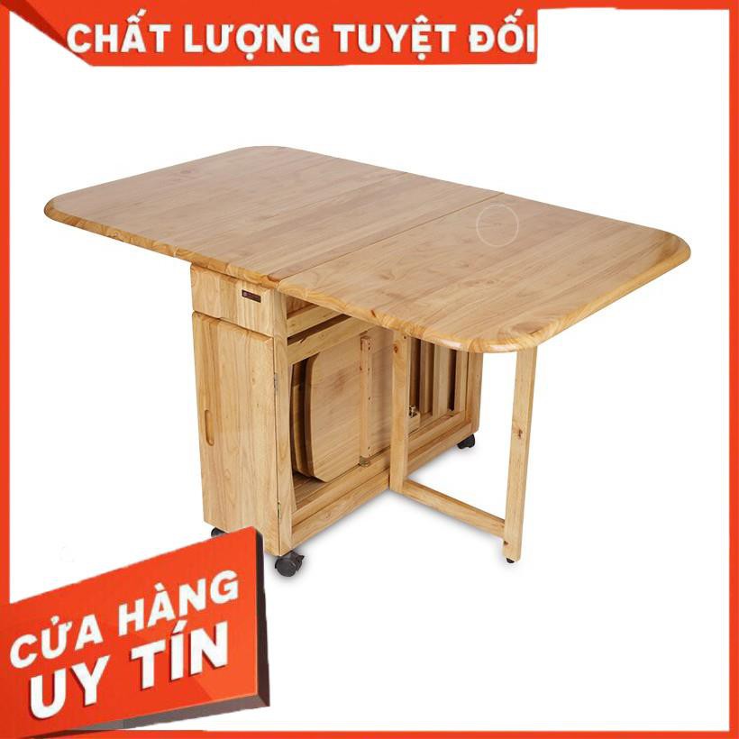 Bộ bàn ăn xếp gọn - gấp gọn tiết kiệm không gian diện tích  bảo hành 5 năm