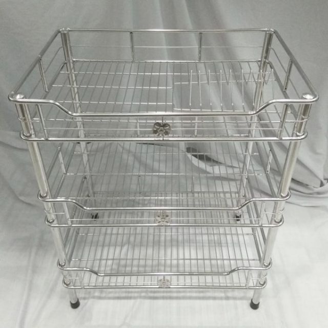 Kệ chén inox 3 tầng 30*50cm-kệ để chén bát