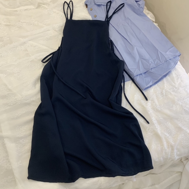 Váy yếm dây buộc nơ eo V08