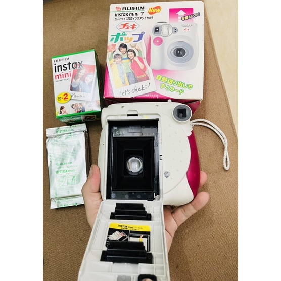 Máy chụp ảnh lấy liền Fujifilm Instax Mini 7 Cheki tặng kèm pin tiểu AA và 1 hộp film 10 tấm date 2024