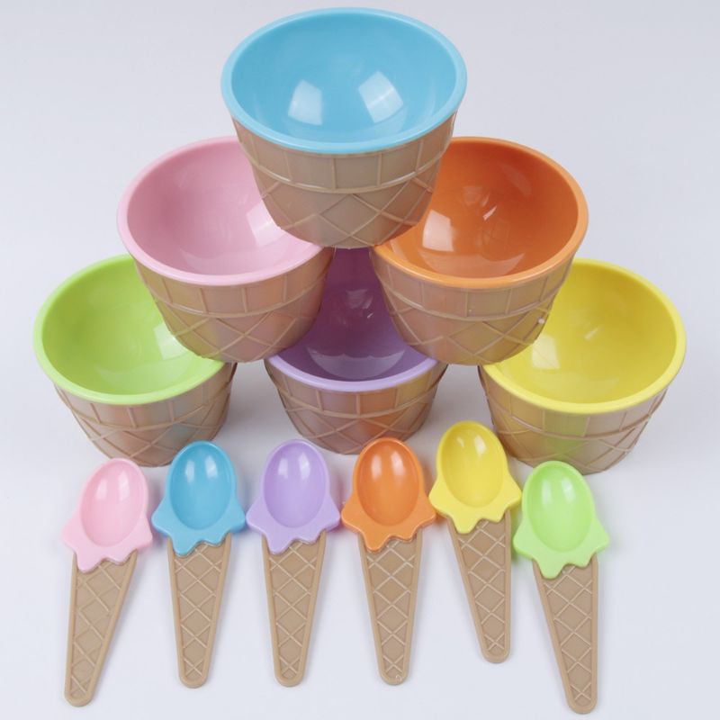 Bộ Chén và muỗng hình que kem đựng slime , đắp mặt nạ
