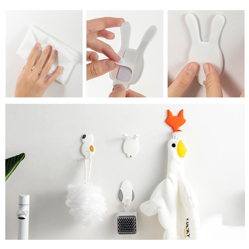 Móc Dán Tường Tự Dính Hình Động Vật Dễ Thương Chống Nước Dùng Treo Chìa Khóa / Quần Áo / Điện Thoại