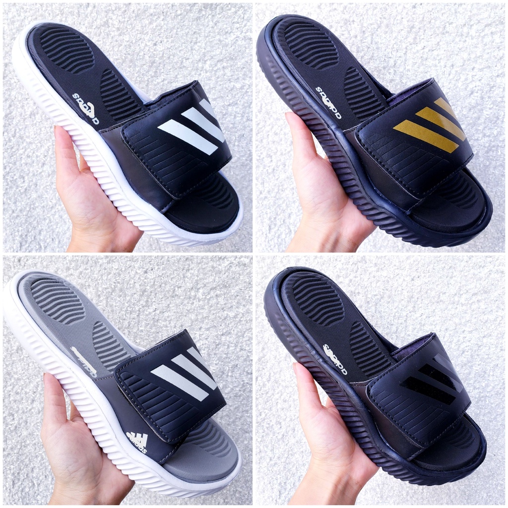 Dép Adidas aphabounce 3 sọc quai ngang đế dày cao độn lên 3cm kèm hộp