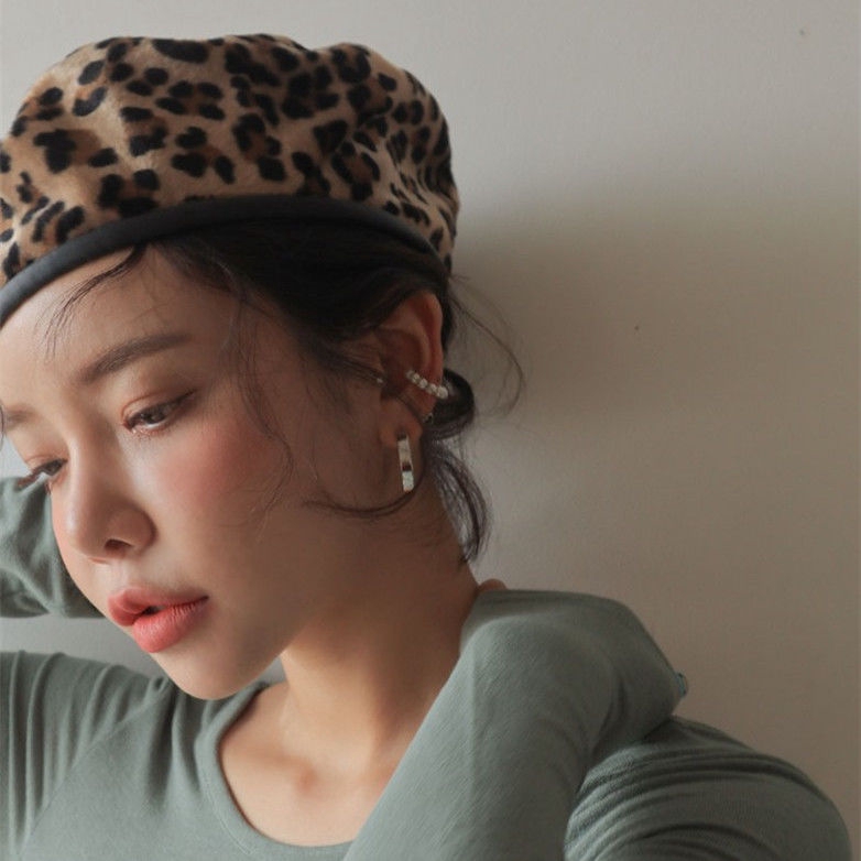 Mũ Beret Họa Tiết Da Báo Cá Tính Cho Nữ