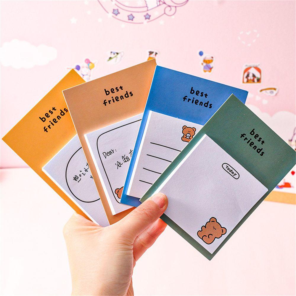 AUGUSTINA Bộ 30 Tờ Giấy Dán Ghi Chú Họa Tiết Gấu Hoạt Hình Dễ Thương Trang Trí Sổ Tay Nhật Ký