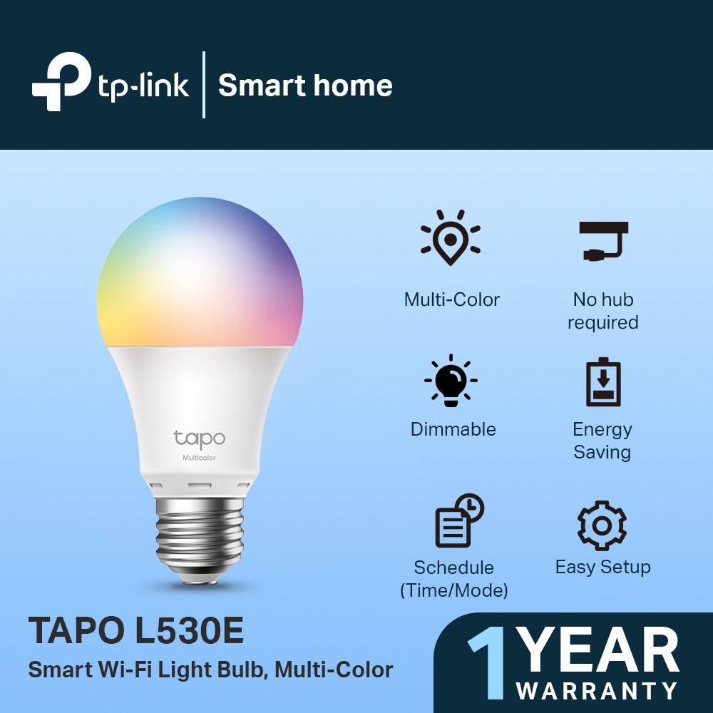 Bóng Đèn Led Thông Minh Tp-Link Tapo L530E Đa Sắc - Smart Wifi Tp Link Light Bulb TP-Link Tapo L530E Hàng Chính Hãng