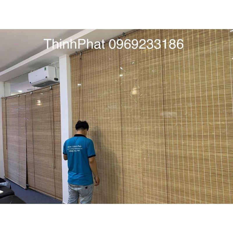 Mành rèm tăm tre hấp Cacbon mầu Nâu che nắng cửa sổ, màn sáo tre cửa sổ ( Làm theo KT yêu cầu)