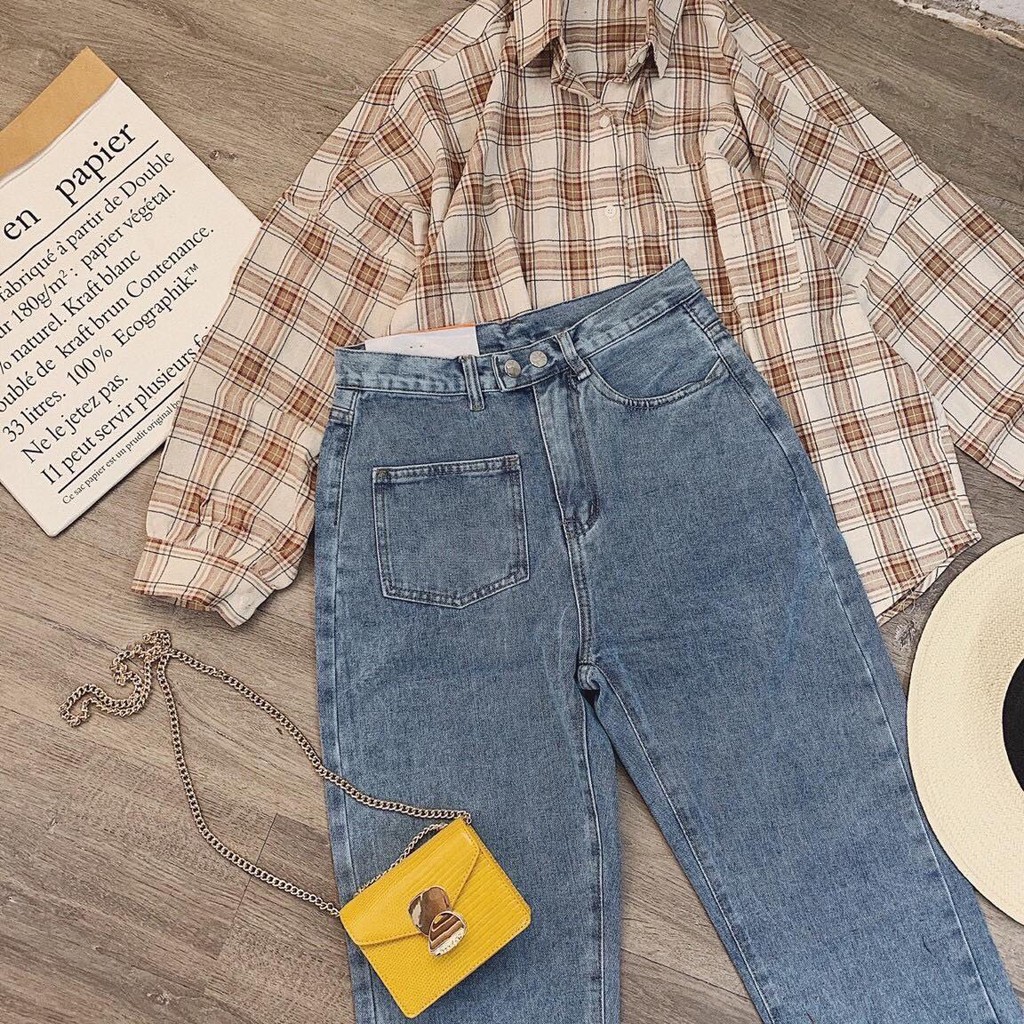 Quần Bò Nữ Bấm Gấu Hot🏵️FREESHIP🏵️GIAM 10k Ống Côn 2 Khuy Bấm Cắt Gấu Thời Trang[Ảnh Chụp Thật] | BigBuy360 - bigbuy360.vn