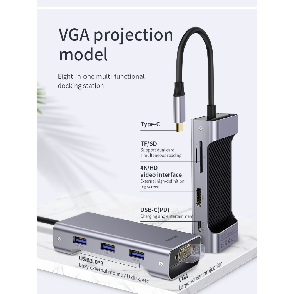 Bộ HUB Tỏa Nhiệt 7 Trong 1 Với Đầu Vào Tye C Truyền Tải Dữ Liệu Nhanh Chóng Cho Macbook Huawei Mate 20 Pro Samsung S9 10 | BigBuy360 - bigbuy360.vn