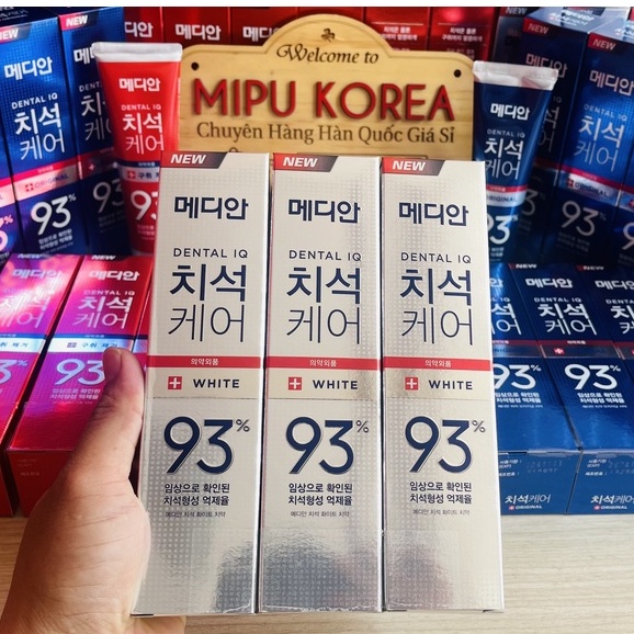 Kem Đánh Răng Hàn Quốc MEDIAN 93% hộp 120g màu Trắng ,Đỏ, Xanh Chính Hãng