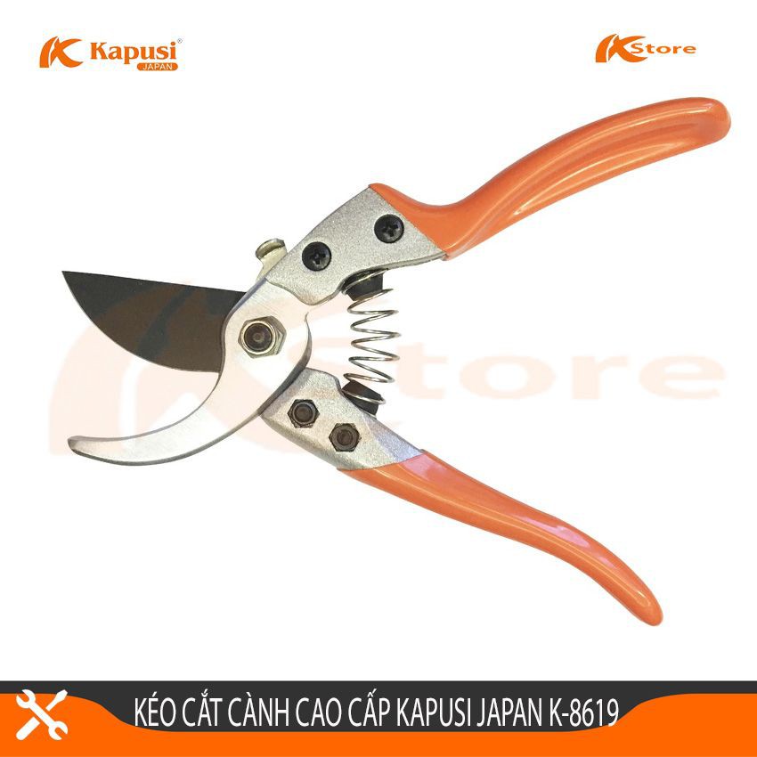 Kéo Cắt Cành Cao Cấp Kapusi Japan K-8619, Kéo Tỉa Cây Cảnh Nhật Bản, Chiều Dài Kéo 210mm