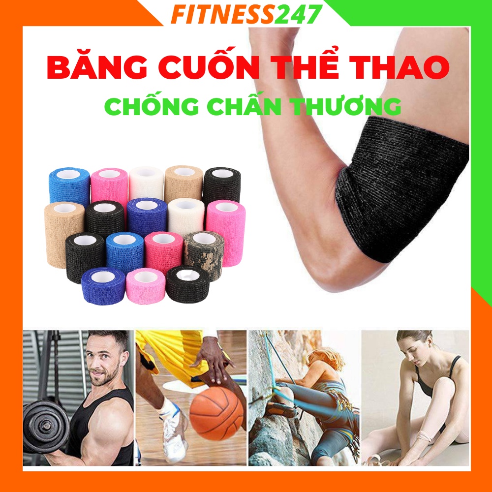 Băng Cuốn Thể Thao, Hộp Băng Cuốn Vải Loại 5cm Bảo Vệ Mắt Cá Chân, Tay, Đầu Gối, Băng Dán Chống Căng Cơ Dãn Cơ