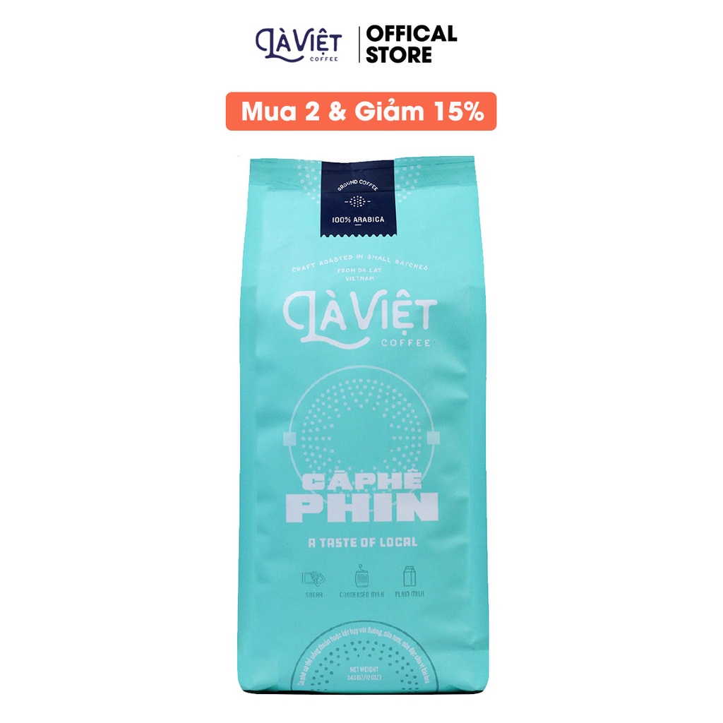 [Mã GROXUAN1 giảm 8% đơn 150K] Cà Phê Bột LÀ VIỆT Phin 100% Arabica 340g Vị Đậm, Mạnh