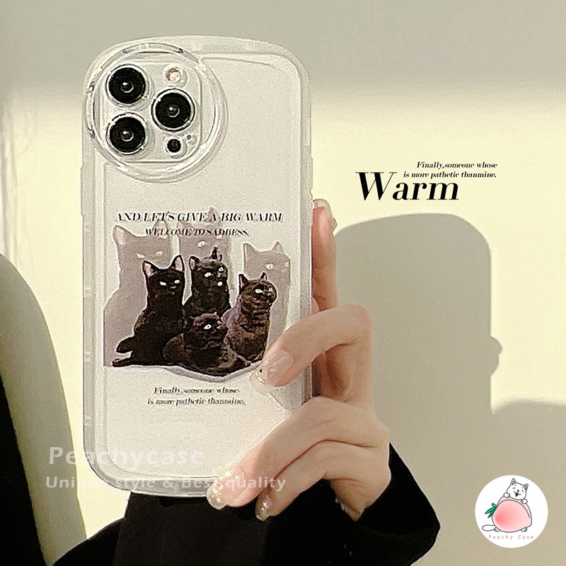 Ốp Điện Thoại TPU Mềm Trong Suốt Chống Sốc In Hình Mèo Đen Dễ Thương Cho iPhone 13 12 Pro Max 11 Xr Xs Max X 7 8 Plus