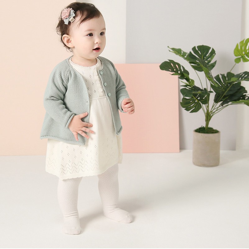 LP0 Quần tất cotton chống trượt ấm áp màu trắng cho bé 23 3