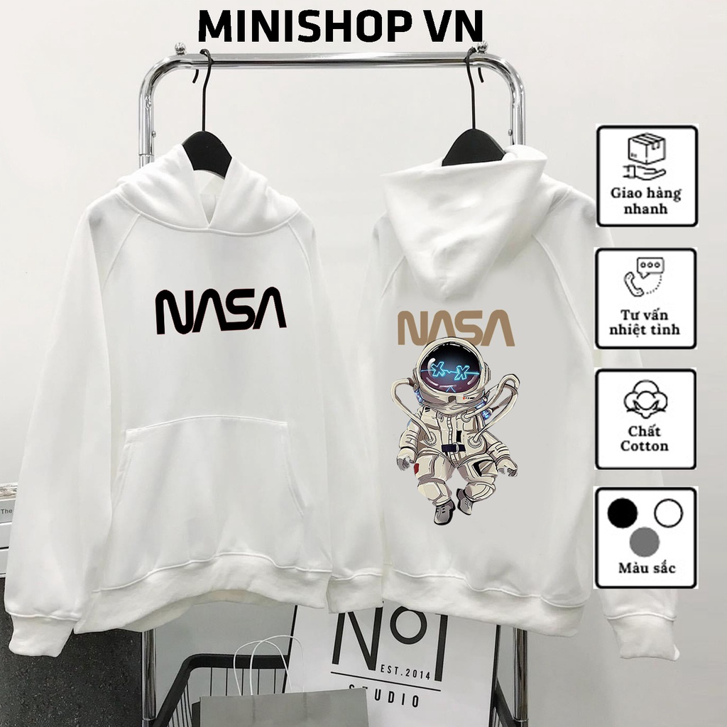 Áo Nỉ Hoodie Nam Nữ NASA Chất Vải Nỉ Dầy Ấm Mềm Mịn Dáng Rộng Thoải Mái Phong Cách Ulzzang Mẫu Mới