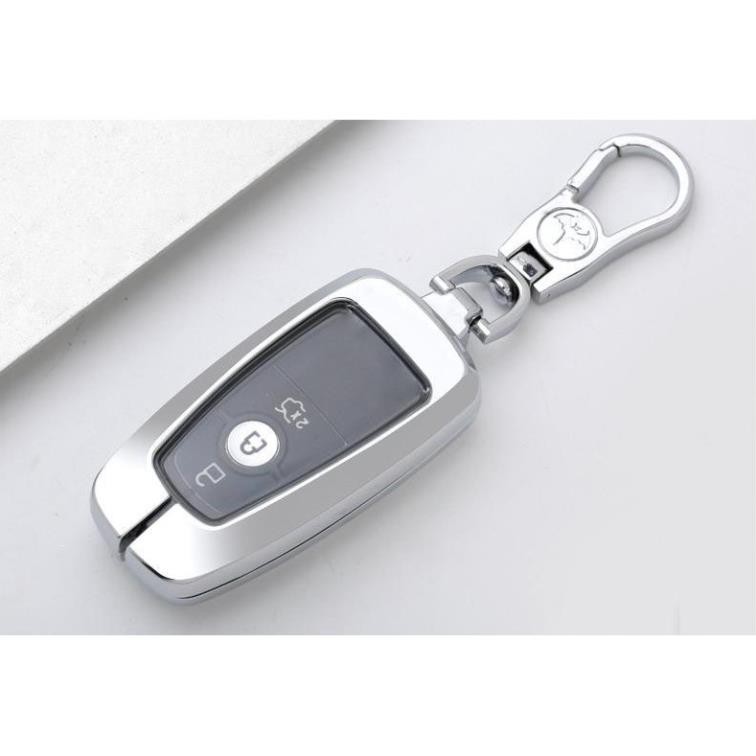 Ốp Chìa Khóa inox Ford Ranger, Everest, Ecosport 2019 -2020 -2021 chìa khóa thông minh