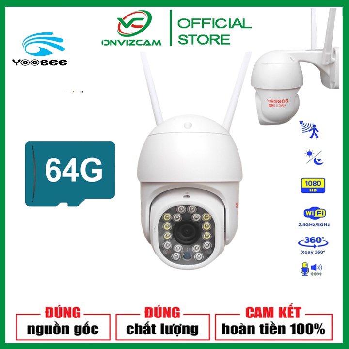 [QUAY QUÉT - CHỐNG MƯA] Camera Yoosee PTZ 3.0 Mpx có đèn chiếu sáng ban đêm góc rộng, báo trộm đột nhập