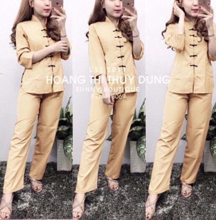 Sét Đồ Lam Đi Chùa Nút Tàu CC