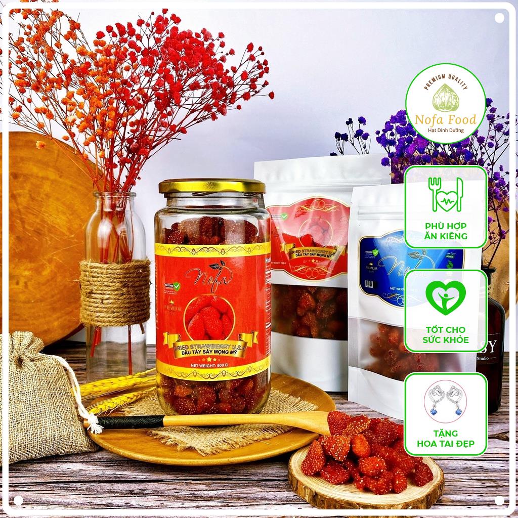 Dâu Tây Sáy Dẻo Không Đường, Dâu Tây Sấy Nhập Khẩu Không Đường Giảm Cân - Đẹp Da - Chống Lão Hóa NOFA FOOD