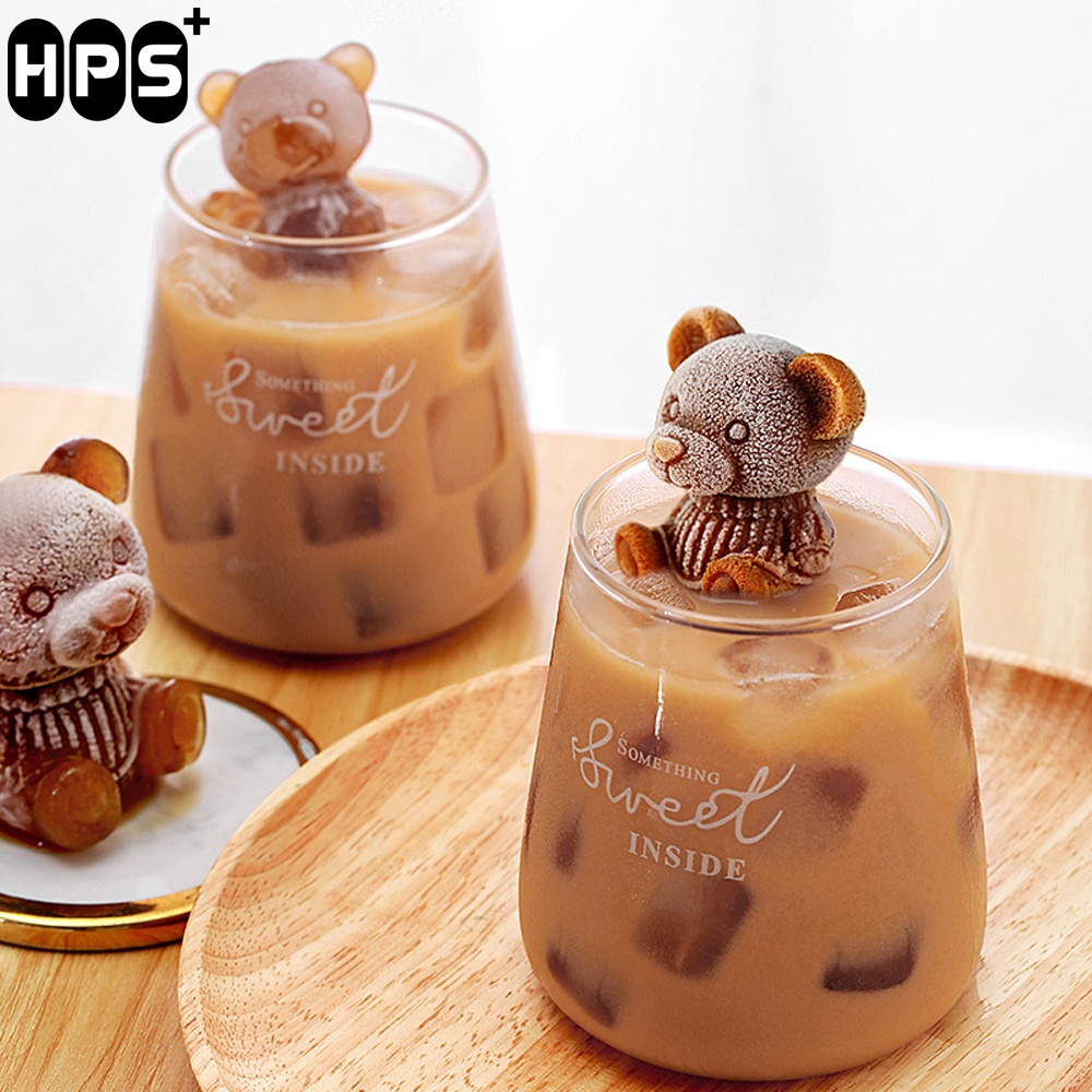 Khuôn làm đá hình gấu Teddy cute, chất liệu silicon cao cấp an toàn sức khỏe