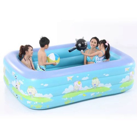 HỒ BƠI PHAO BƠI ĐẠI DƯƠNG 3 TẦNG HÌNH CHỮ NHẬT NHỰA DẺO SIÊU BỀN SIZE [180 x120 x 55 CM]