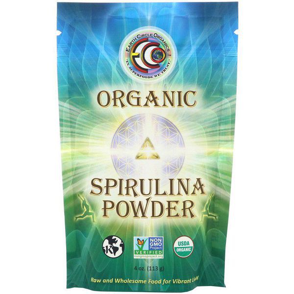 Bột tảo xoắn hữu cơ Spirulina 113g EARTH-CIRCLE-ORGANICS Organic-Spirulina-Powder