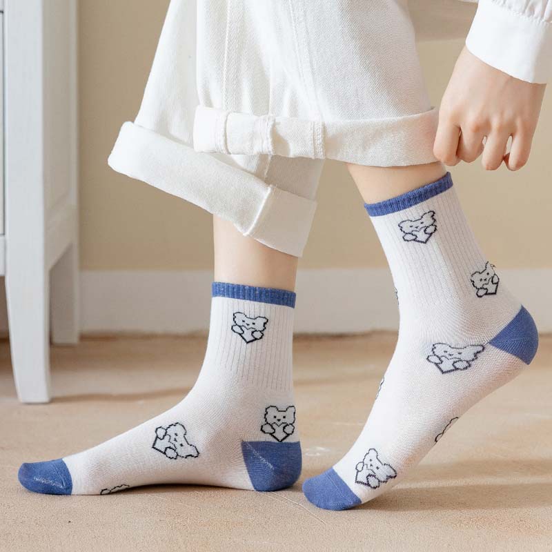 Vớ cotton mềm in hoạt hình đáng yêu cho nam và nữ