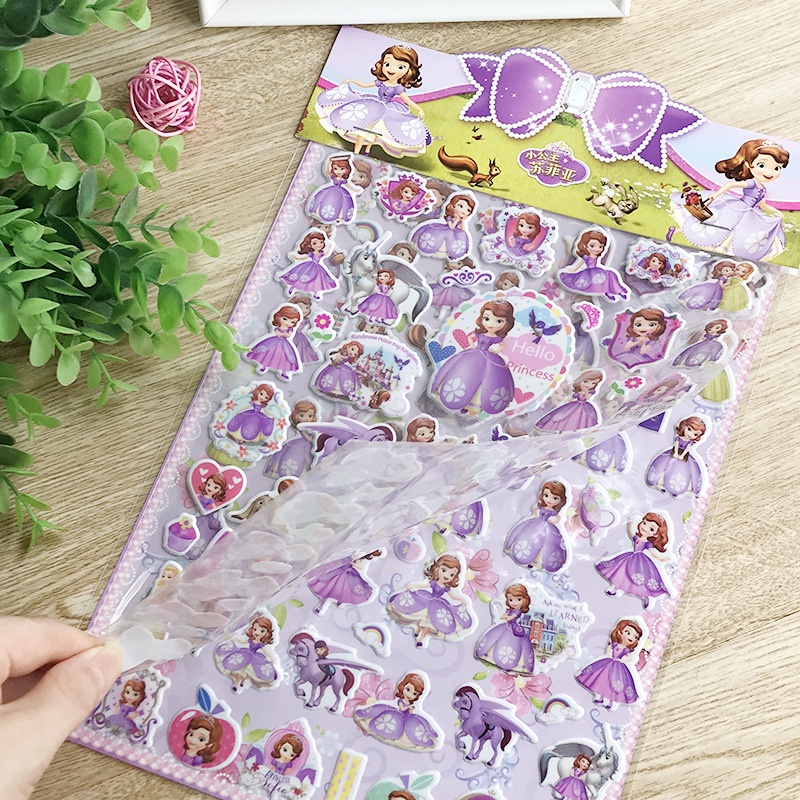 Hình dán nổi (2 lớp) chủ đề công chúa Elsa, Nàng tiên cá cho bé