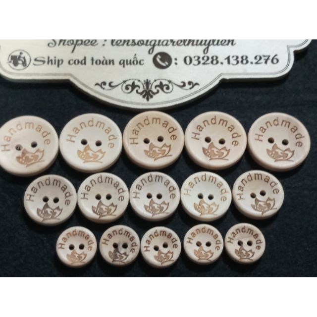 Cúc Gỗ Handmade Gói 5 Cái