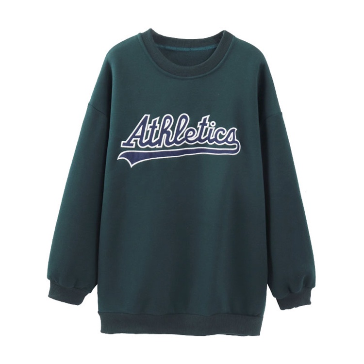 Áo sweatshirt tay dài cổ tròn in chữ thời trang