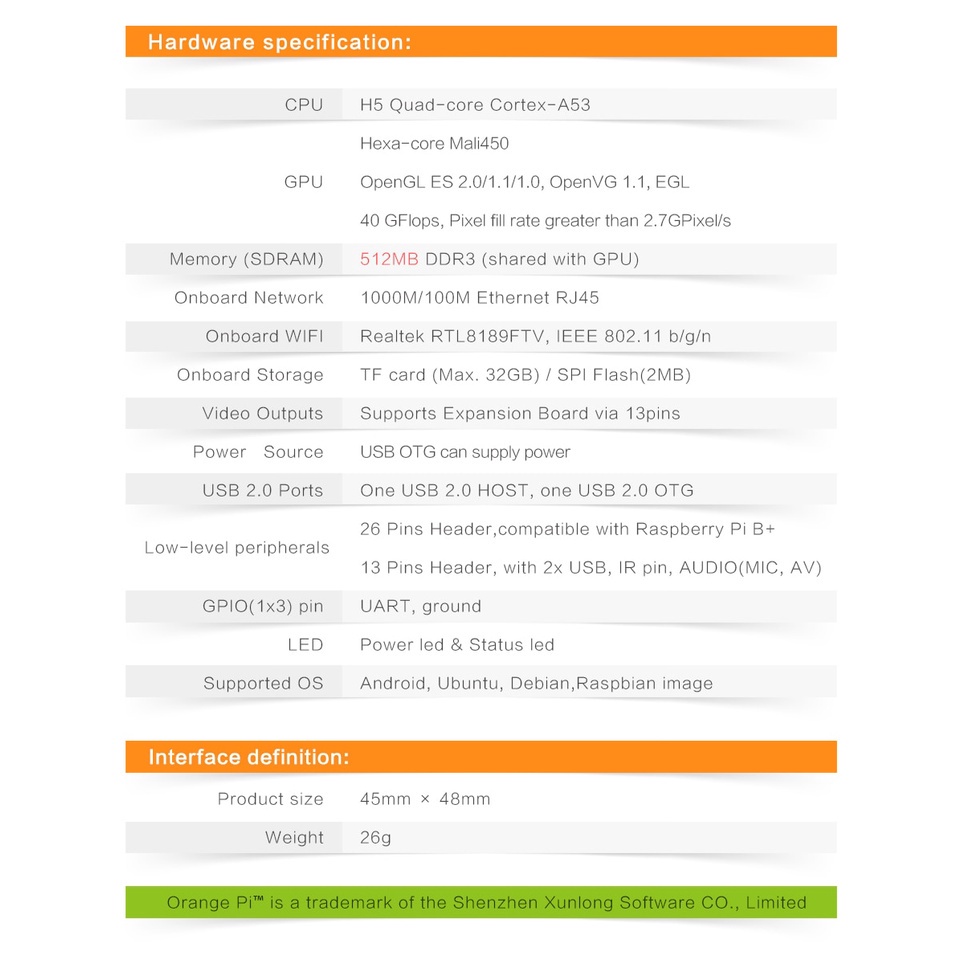 Orange Pi Zero Plus+Expansion Board, H5 Chip Quad-Core, Run Android 5.1, Ubuntu, Debian Image | BigBuy360 - bigbuy360.vn