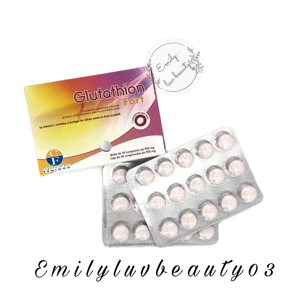 Viên ngậm trắng da Glutathion Fort Pháp Hộp 30 viên