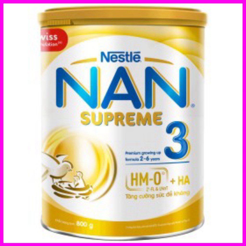 Sữa bột Thuỵ Sĩ NAN Supreme số 3 800g Date 2022 Dễ Uống