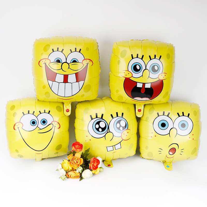 Bong Bóng Nhôm Bơm Hơi Hình SpongeBob Hoạt Hình Vui Nhộn Trang Trí Tiệc Sinh Nhật Cho Bé
