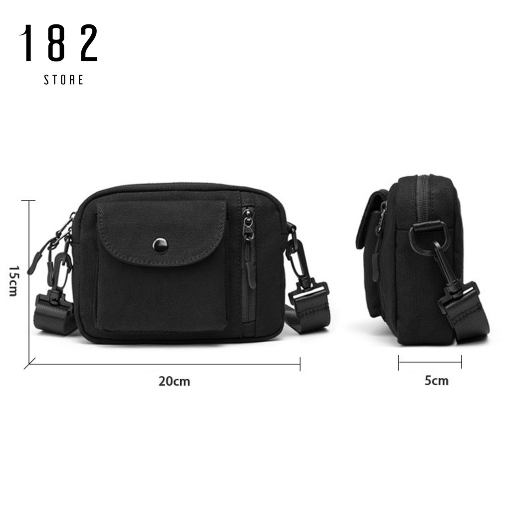Túi Đeo Chéo Unisex Nam Nữ Thời Trang Nhỏ Gọn Tiện Lợi Chất Liệu Vải Kaki Trượt Nước Cao Cấp - The Black Box | BigBuy360 - bigbuy360.vn