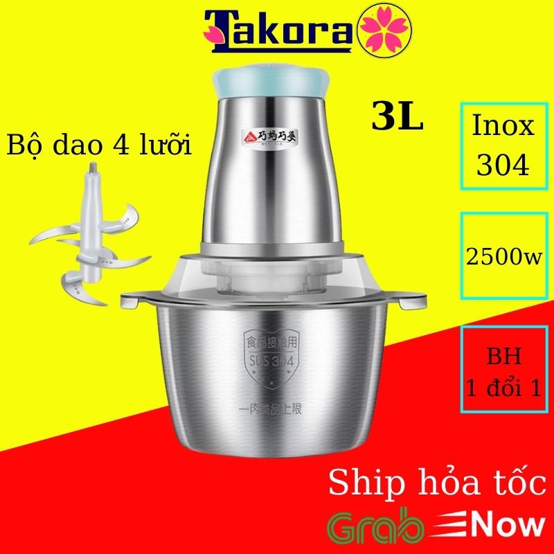 Máy xay thịt loại tốt 2 lít inox 304| Máy xay thịt inox đa năng 3 lít, thực phẩm, trái cây, hoa quả cao cấp